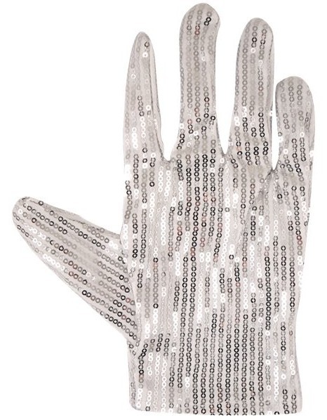 Silberne Superstar Pailletten Handschuhe für Erwachsene