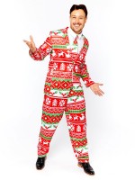 Weihnachts-Partyanzug für Herren rot-grün