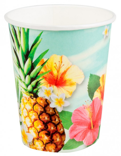 10 Bunte Hawaii Pappbecher