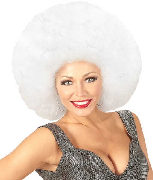 Mega Afro Perücke Weiß