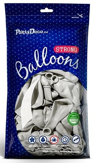 10 Partystar metallic Ballons silber 27cm