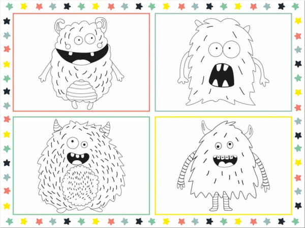 6 Monster Festival Tischsets