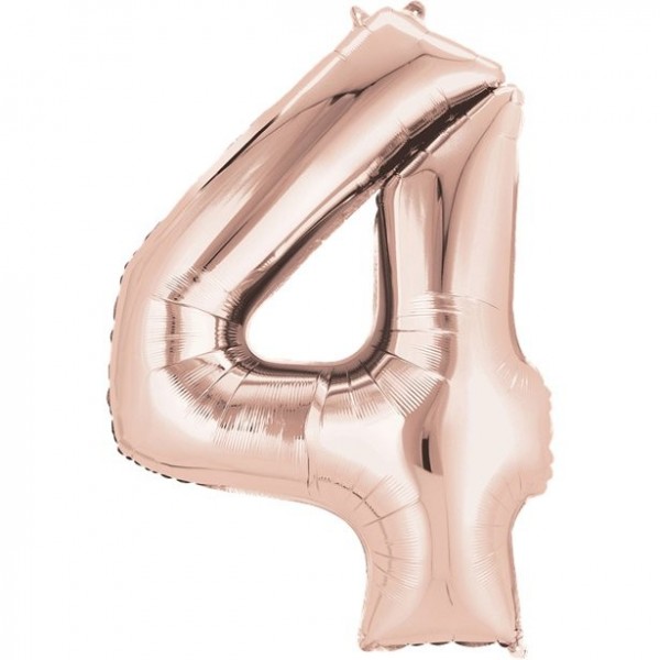 Zahl 4 Folienballon roségold 41cm