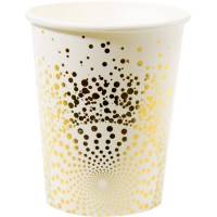 6 Golden Glamour Pappbecher 250ml