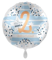 2. Geburtstag Folienballon Happy Star 45cm