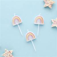 5 Regenbogen Motiv Tortenkerzen