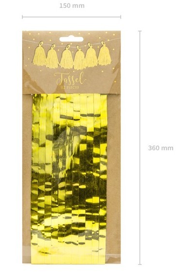 Quasten Girlande in Gold 1,5m 3