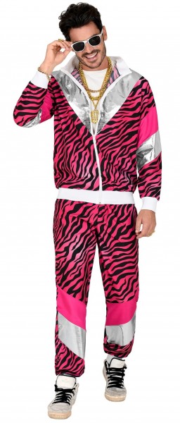 Pinker 80er Jahre Tiger Trainingsanzug 2