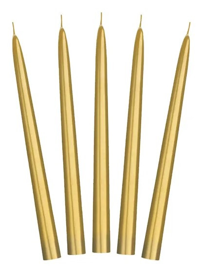 10 Stabkerzen Lucia gold 24cm