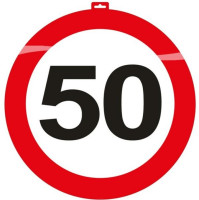 Verkehrsschild 50 Wandbild 48cm