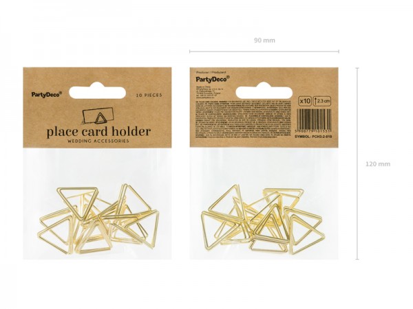 10 Dreieck Kartenhaltern gold 5
