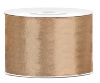 25m Satin Geschenkband hellgold 5cm breit