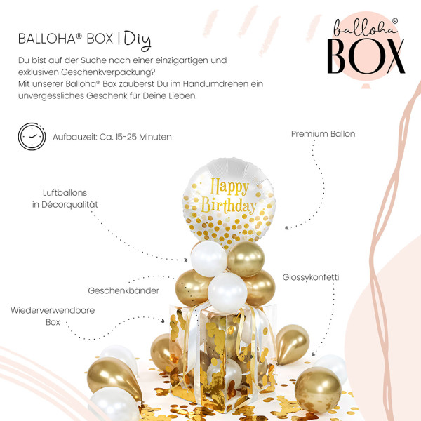 Balloha Geschenkbox DIY Golden Birthday Party XL 3