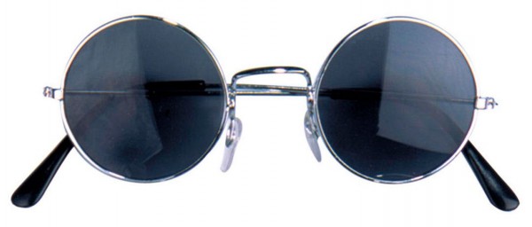Runde Hippiebrille in Schwarz