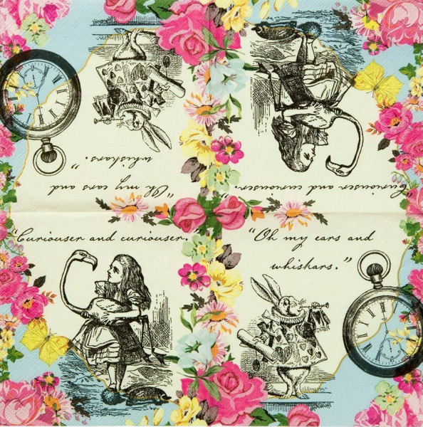 20 Alice Tea Party Servietten 25cm 3