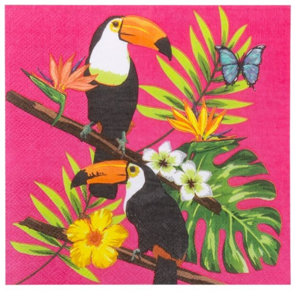 20 Tropical Tukan Servietten 33cm