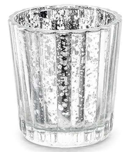 4 Windlichter Marseille silber 5,5 x 6cm