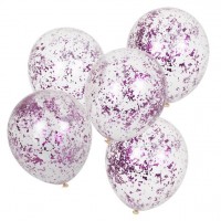 Vorschau: 5 Lavendel Birthday Konfettiballons 30cm