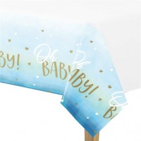 Oh Baby Tischdecke blau 2,55m x 1,35m