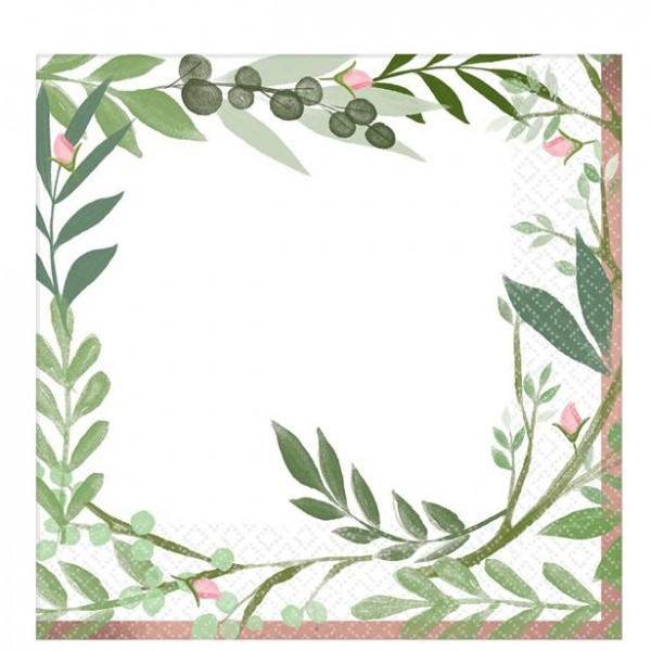16 Green Love Papierservietten 33cm