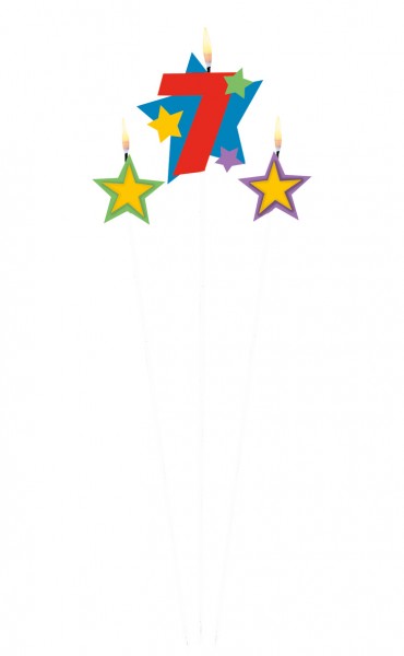 Stardust Zahlenkerze 7 Für Torten 3-Teilig