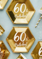 Vorschau: 6 Glossy 60th Birthday Teller 20x17cm