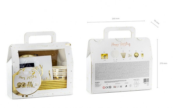 Happy Birthday Party Set 60-teilig gold 5