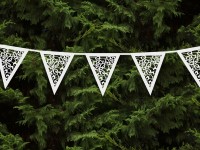 Wimpelkette weiße Ornamente 3 m