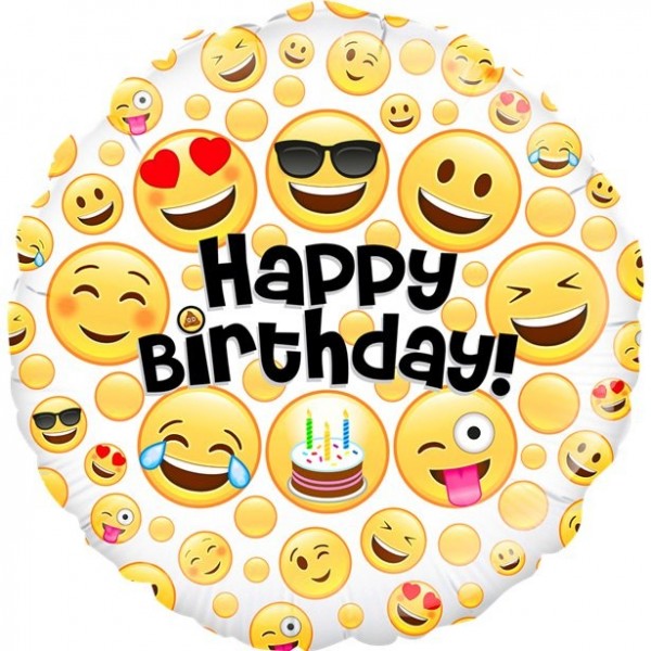 Emoji Birthday Folienballon 46cm