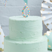 Bunte Mix & Match Zahl 0 Tortenkerze 9cm