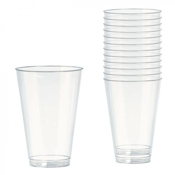 20 transparente Kunststoff Trinkgläser 295ml