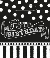 Black & White Party Geschenktüte Happy Birthday 8 Stück