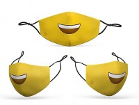 Mund Nasen Maske Smiley für Erwachsene