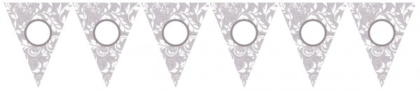 Florale Wimpelkette Silber 7,9m