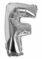 Silberner F Buchstaben Folienballon 40cm