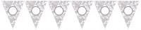Florale Wimpelkette Silber 7,9m