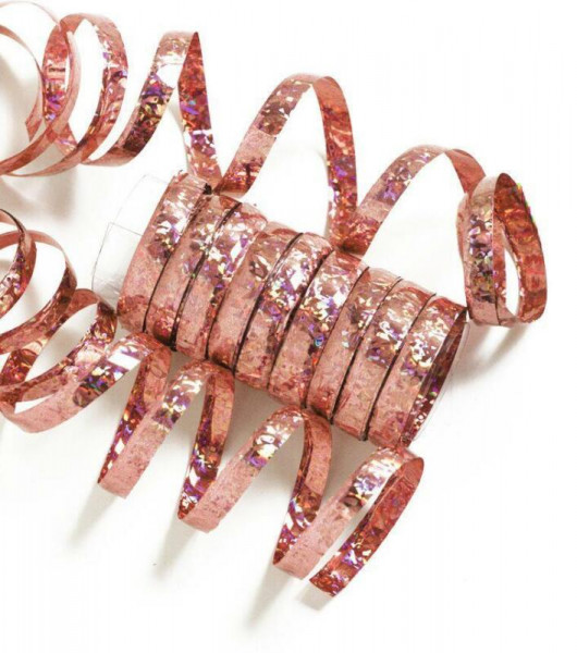 Holografische Luftschlangen rosegold
