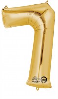 Zahlenballon 7 gold 88cm