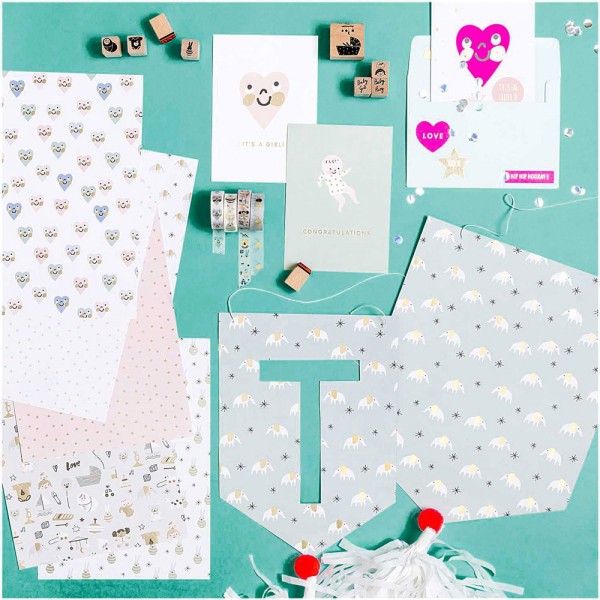 DIY Grußkartenset Hello Baby Hase 3