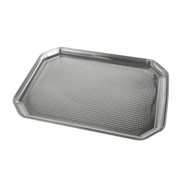 3 Alu Servierplatten eckig 35cm x 26cm