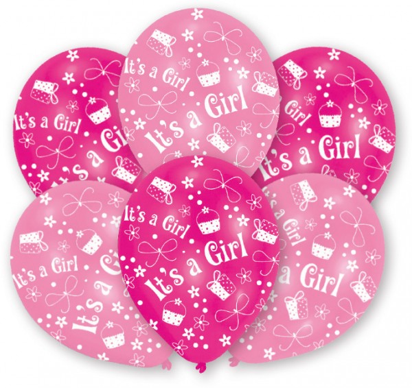 6 Ballons Willkommen Kleine Prinzessin 27,5 cm