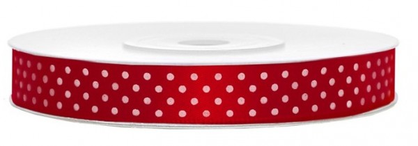 25m Satin Geschenkband Red Dots