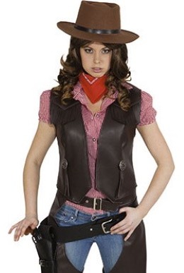 Braune Texasgirl Cowgirl Weste