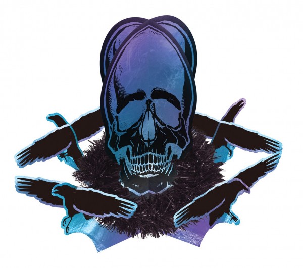 Shimmer Skull Tischdeko 35,8cm