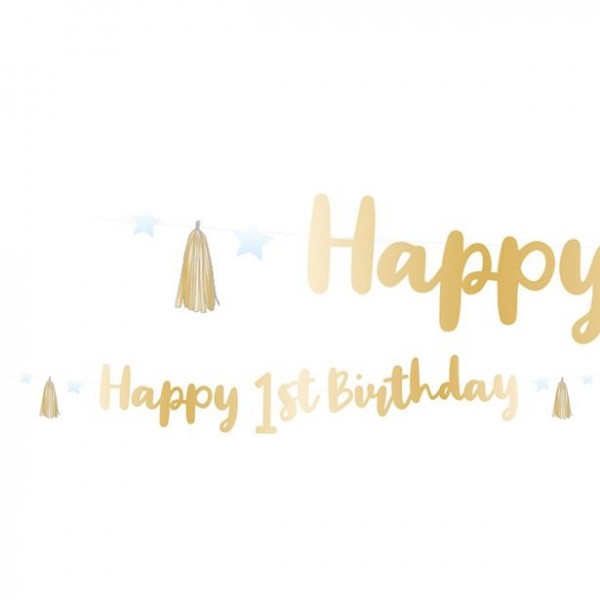 Happy 1st Birthday Girlande Gold