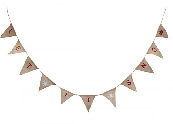 Vintage Weihnacht Let it Snow Wimpelkette 2,5m 2