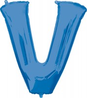 Folienballon Buchstabe V blau XL 81cm