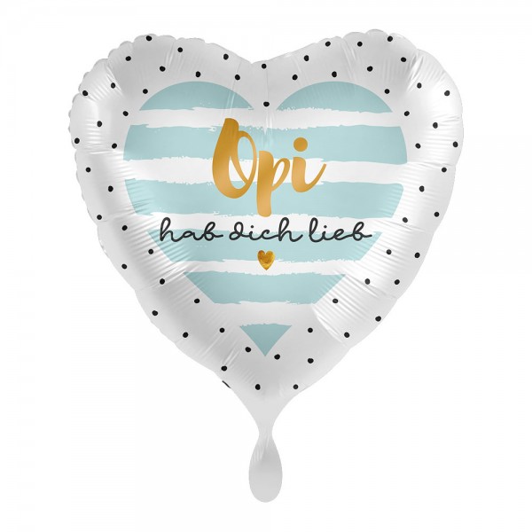 Opi hab dich lieb Herz Folienballon 43cm