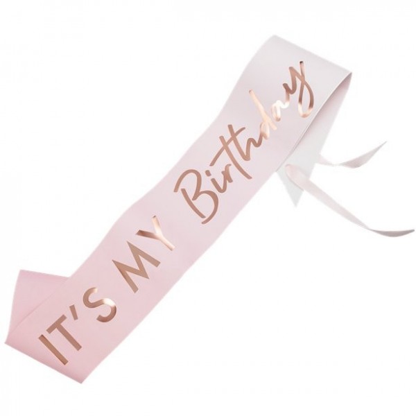 Roségoldene It`s my Birthday Schärpe