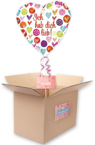 Herzballon Ich hab dich lieb 43cm 2